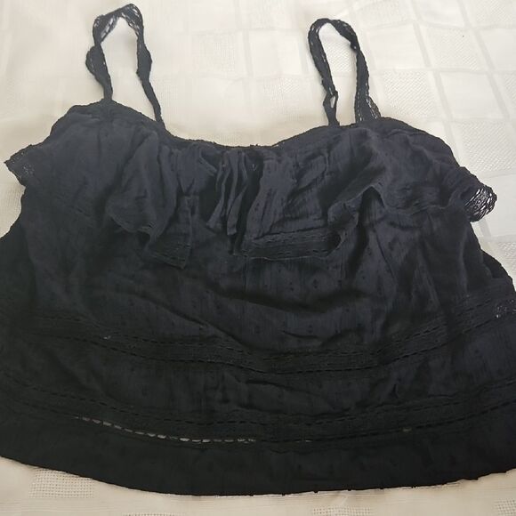Abercrombie & Fitch Black Ruffled Tie Front Camisole - Picture 12 of 16